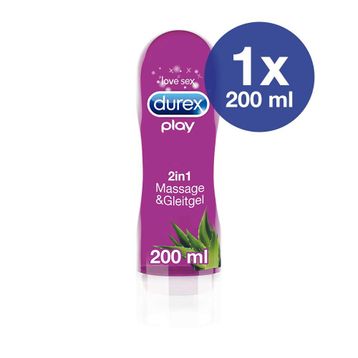 Durex Play 200 ml 2si1 Arada Aloe Vera içeren Su Bazlı Kayganlaştırıcı ve Masaj Jeli