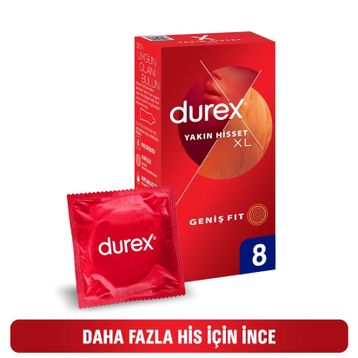 Durex Yakın Hisset XL Geniş Fit 8'li Prezervatif