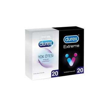 Durex Yok ötesi Ulltra Kaygan 20'li + Extreme 20'li Prezervatif