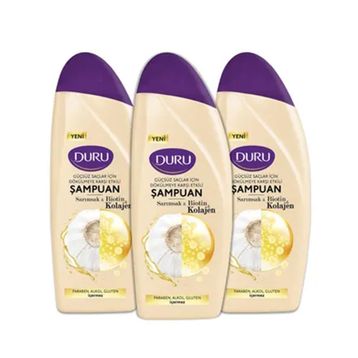 Duru Biotin Sarımsak Kolajen 3x500 ml Şampuan