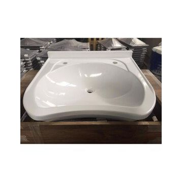 Duru Cam Beyaz 60x60 cm Dökme Akrilik Berber Lavabosu