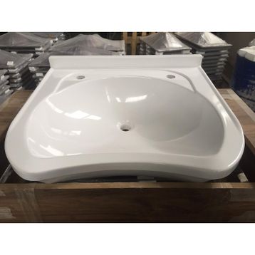Duru Cam Beyaz 60x60 cm Dökme Akrilik Berber Lavabosu