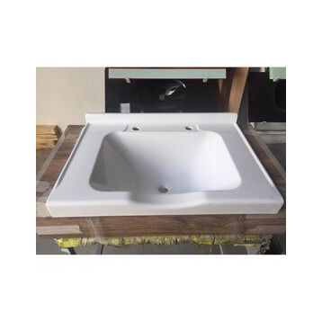 Duru Cam Beyaz 73x52 cm Dökme Akrilik Berber Lavabosu