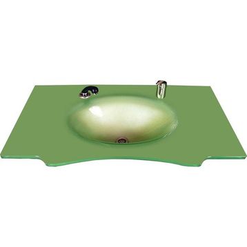 Duru Cam Kelebek Modeli 70x56 cm Cam Lavabo