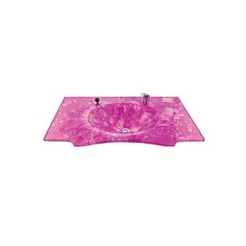Duru Cam Kelebek Modeli 90x56 cm Cam Lavabo