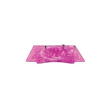 Duru Cam Kelebek Modeli 90x56 cm Cam Lavabo