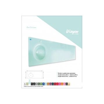 Duru Cam Vizyon Modeli 90x56 cm Cam Lavabo