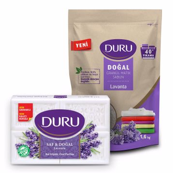 Duru Granül Lavanta 1,6 kg ve 600 gr Saf Doğal Lavanta Sabun