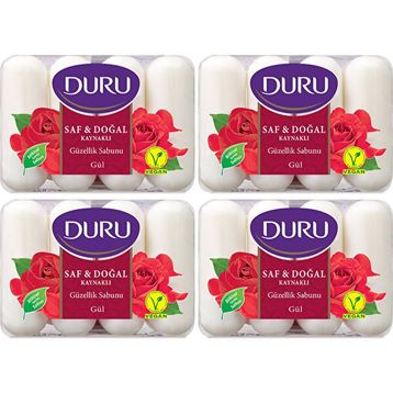 Duru Saf Doğal Kaynaklı Gül 16 Adet 4x280 gr Güzellik Sabunu