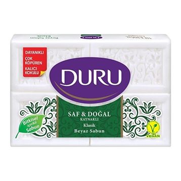Duru Saf ve Doğal Kaynaklı 4x200 gr Beyaz Sabun (2 adet)