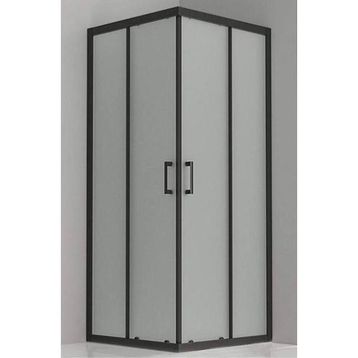 Durul 120x120 cm Kare Siyah Profil Buzlu Cam 5 mm H:190 Duşakabin