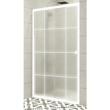 Durul 4 mm Ön Cephe Buzlu Beyaz Çizgi Yükseklik 180 cm Duşakabin