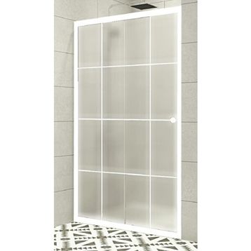 Durul 4 mm Ön Cephe Buzlu Beyaz Çizgi Yükseklik 180 cm Duşakabin