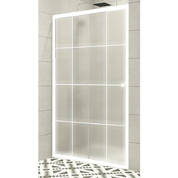 Durul 4 mm Ön Cephe Buzlu Beyaz Çizgi Yükseklik 180 cm Duşakabin
