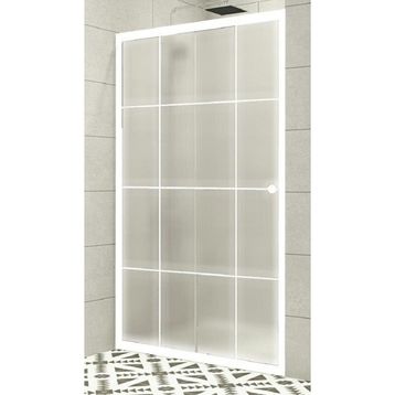 Durul 4 mm Ön Cephe Buzlu Beyaz Çizgi Yükseklik 180 cm Duşakabin