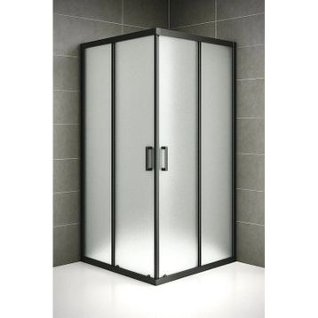 Durul 70x100 Kare Siyah Profil Buzlu Duş Teknesiz 4 mm 180 cm Duşakabin