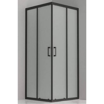 Durul 70x100 Kare Siyah Profil Buzlu Duş Teknesiz 4 mm 180 cm Duşakabin