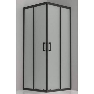Durul 70x100 Kare Siyah Profil Buzlu Duş Teknesiz 4 mm 180 cm Duşakabin