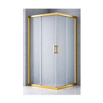 Durul 70x120 cm Kare Altın 5 mm Buzlu Cam 190 cm Yükseklik Duşakabin