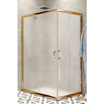 Durul 70x120 cm Kare Altın 5 mm Buzlu Cam 190 cm Yükseklik Duşakabin