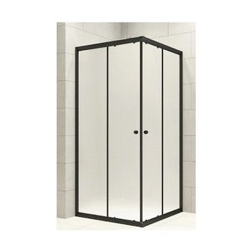 Durul 90x120 CM Kare Siyah Profil Buzlu Cam 5 mm H:190 Duşakabin