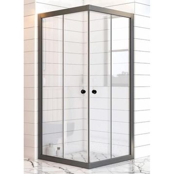 Durul Dikdörtgen 70x90 CM Siyah Şeffaf Cam Duşakabin