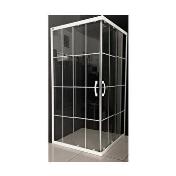 Durul Kare 5 MM Beyaz Çizgi Yükseklik 190 CM 70x85 CM Duşakabin