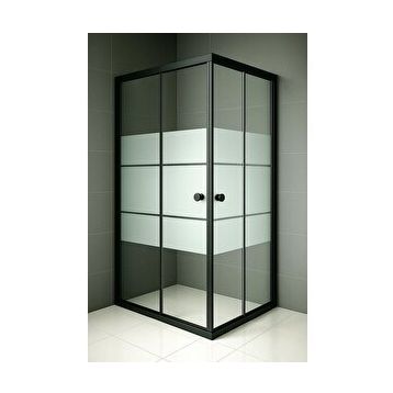 Durul Kare 5 MM Siyah Kumlama Box 85x100 CM Duşakabin