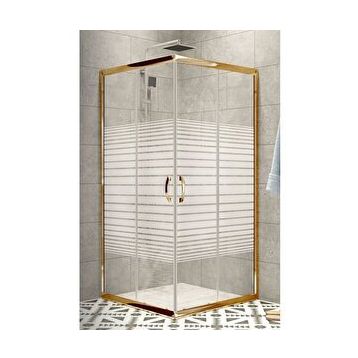 Durul Kare Altın Çizgili 5 MM 80x90 CM Duşakabin