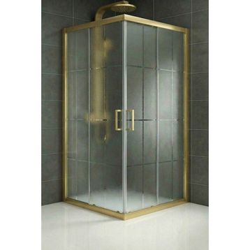 Durul Kare Altın Karomat Desen 70x140 cm Duşakabin