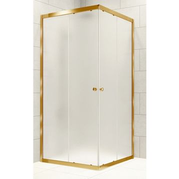 Durul Kare Altın Profil Buzlu Cam 70x90 cm Duşakabin