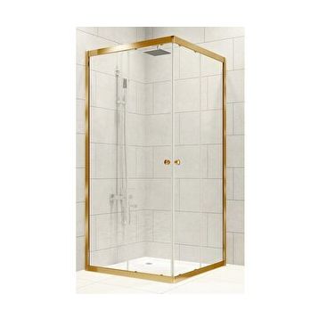 Durul Kare Altın Profil Şeffaf Cam 70x70 cm Duşakabin