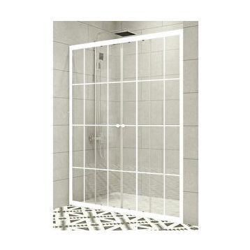 Durul Ön Cephe 153 Cm Beyaz Çizgi Buzlu Duşakabin
