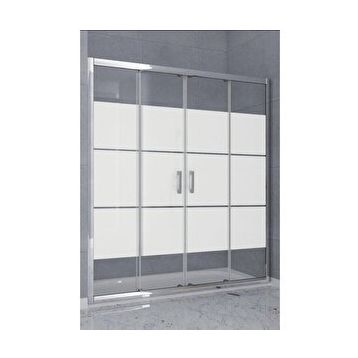 Durul Ön Cephe Gri Kumlama Box Desen 5 mm H:190 104 cm Duşakabin