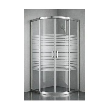 Durul Oval Parlak Profil Çizgili 5 mm Cam Yükseklik 190 cm 80x80 cm Duşakabin