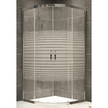 Durul Oval Parlak Profil Çizgili 5 mm Cam Yükseklik 190 cm 80x80 cm Duşakabin