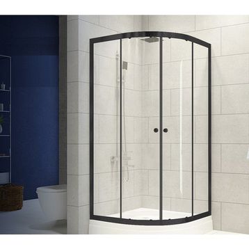 Durul Oval Siyah Cam 80x80 cm Duşakabin
