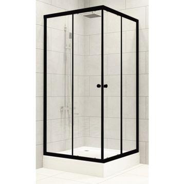 Durul Oval Siyah Cam 80x80 cm Duşakabin