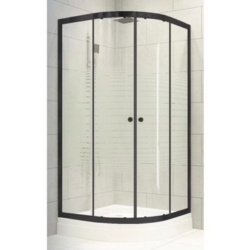 Durul Oval Siyah Cam 80x80 cm Duşakabin