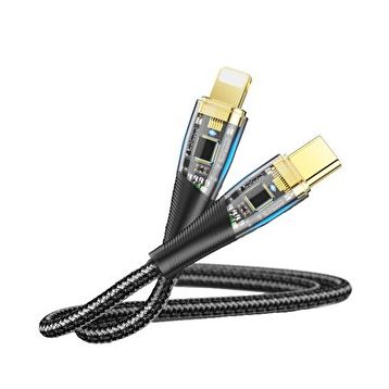 Dvip 1.2 mt Siyah Lx5 6A 200W Type-C To Lightning PD2.0 PD3.0 Hızlı Data ve Şarj Kablosu