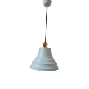 Dylight Retro Metal Bakır Duylu Beyaz Içi Beyaz Tekli 27 cm Sarkıt Avize