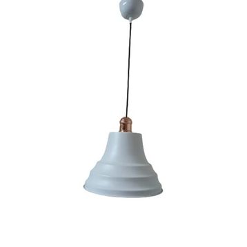 Dylight Retro Metal Bakır Duylu Beyaz Içi Beyaz Tekli 27 cm Sarkıt Avize