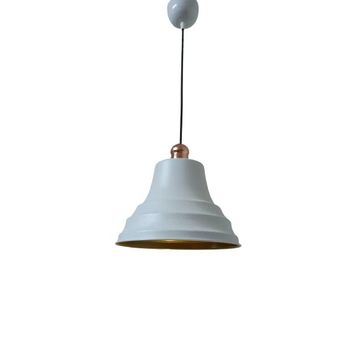 Dylight Retro Metal Bakır Duylu Beyaz Içi Gold Tekli 27 cm Sarkıt Avize