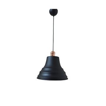 Dylight Retro Metal Bakır Duylu Siyah Içi Siyah Tekli 27 cm Sarkıt Avize