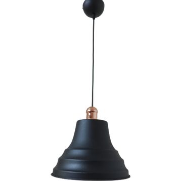 Dylight Retro Metal Bakır Duylu Siyah Içi Siyah Tekli 27 cm Sarkıt Avize