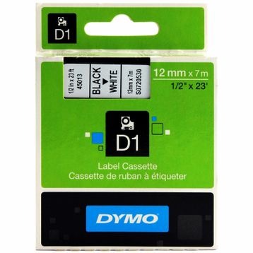 Dymo 45013 12x7 Beyaz Siyah Yedek Şerit