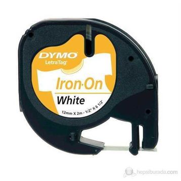Dymo Beyaz Letratag 12 mm 2 mt Ütü Transfer Şerit