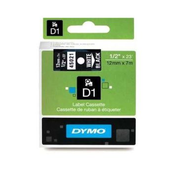Dymo D1 45021 Siyah-Beyaz 12mm x 7m Yedek Şerit