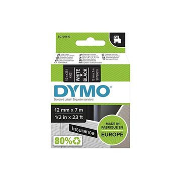 Dymo D1 45021 Siyah-Beyaz 12mm x 7m Yedek Şerit