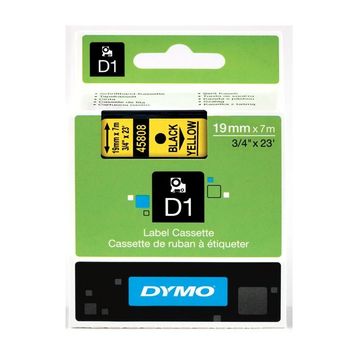 Dymo S0720880 Sarı-Siyah 19mmx7m D1 Etiket